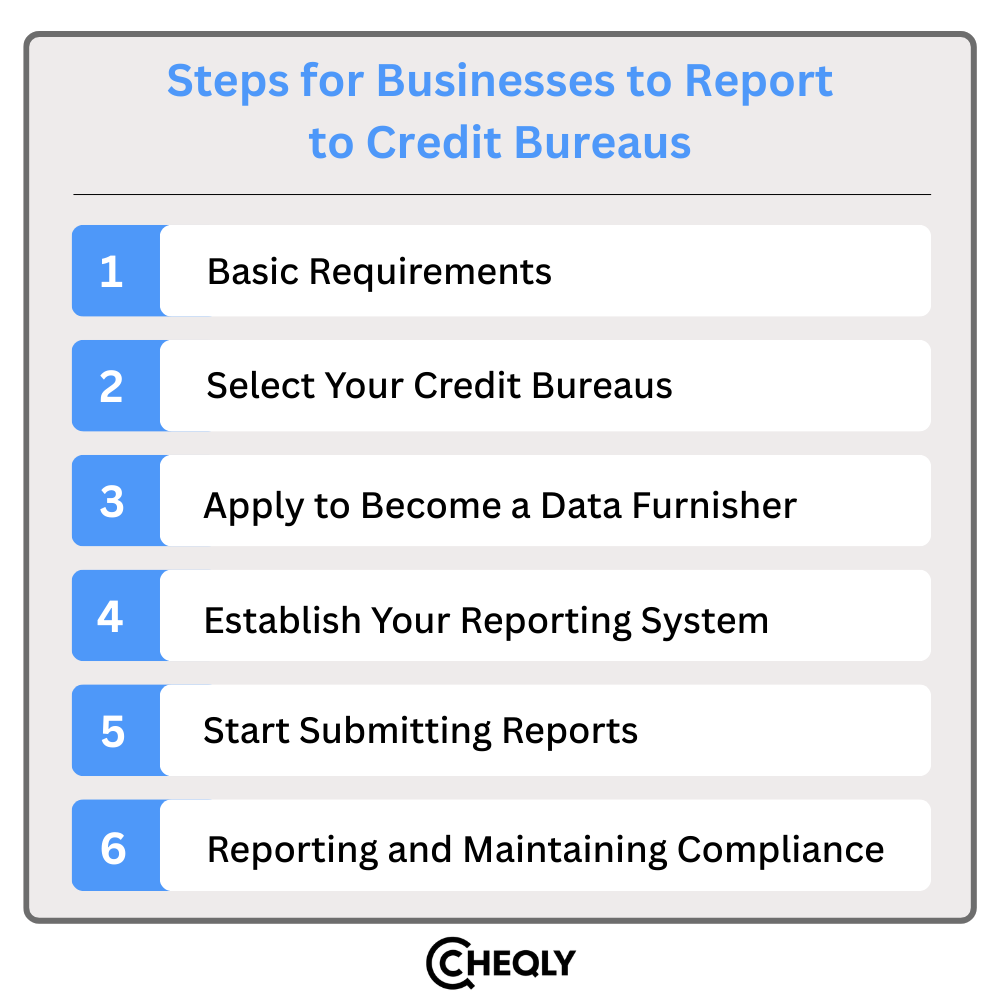 Steps for businesses to report to credit bureaus